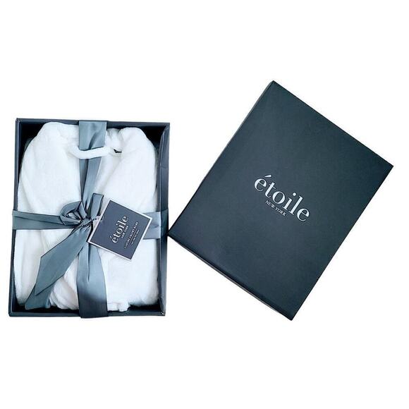 Etoile New York Luxury Velvet Robe New In Box - One Size - White - Picture 1 of 12